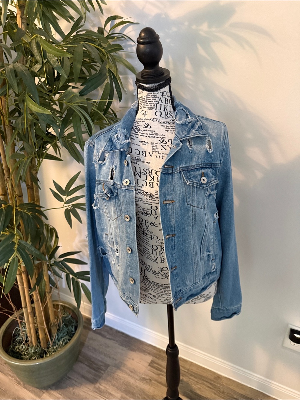 Ciso Light Blue Distressed Denim Jacket